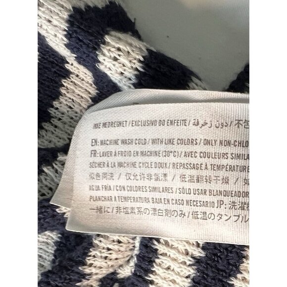 Abercrombie and Fitch W SM Hooded Sweater Striped Open Weave Beach Cruise Vacay - Picture 4 of 6